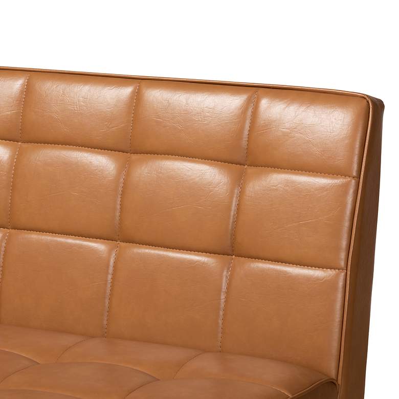 Image 3 Sanford Tan Faux Leather and Wood 5-Piece Dining Nook Set more views