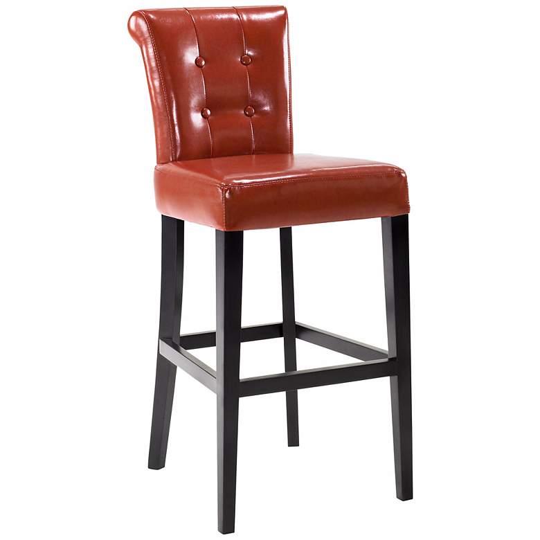 Image 1 Sangria Burnt Sienna Bycast Leather 30 inch High Bar Stool