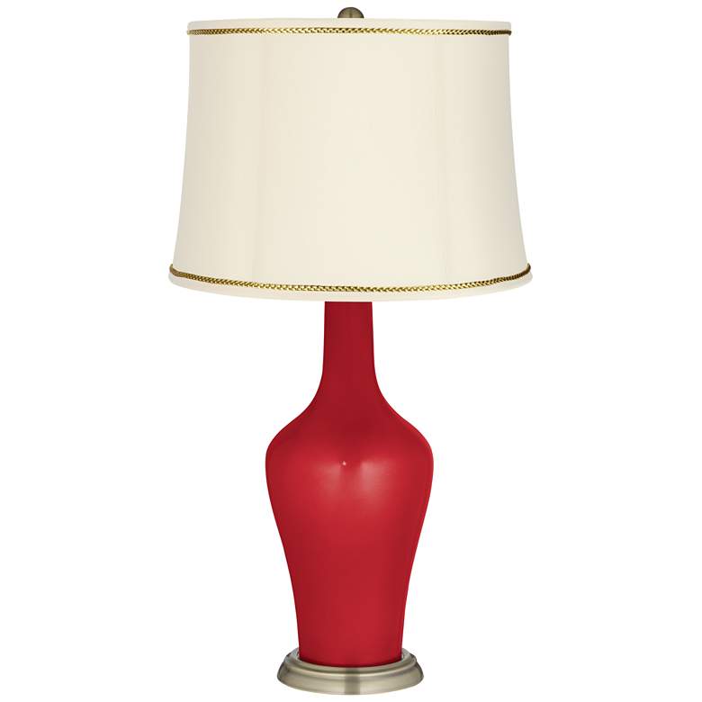 Image 1 Sangria Metallic Anya Table Lamp with President's Braid Trim