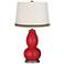 Sangria Metallic Double Gourd Table Lamp with Wave Braid Trim