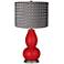 Sangria Metallic Pleated Charcoal Shade Double Gourd Table Lamp