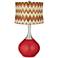 Sangria Metallic Red and Brown Chevron Shade Spencer Lamp