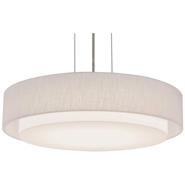 Image 1 Sanibel 16" LED Pendant - Satin Nickel Finish - Linen White Shade
