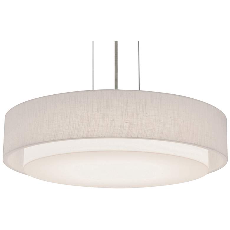 Image 1 Sanibel 23" LED Pendant - Satin Nickel Finish - Linen White Shade