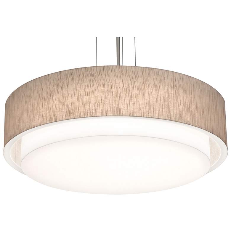 Image 1 Sanibel 32" Wide Satin Nickel LED Pendant With Jute Shade
