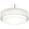 Sanibel 32" Wide Satin Nickel LED Pendant With Linen White Shade