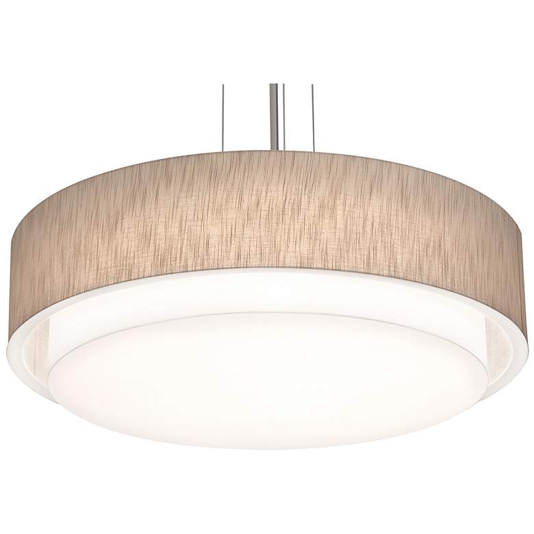 Image 1 Sanibel 32" Wide Satin Nickel Pendant With Jute Shade