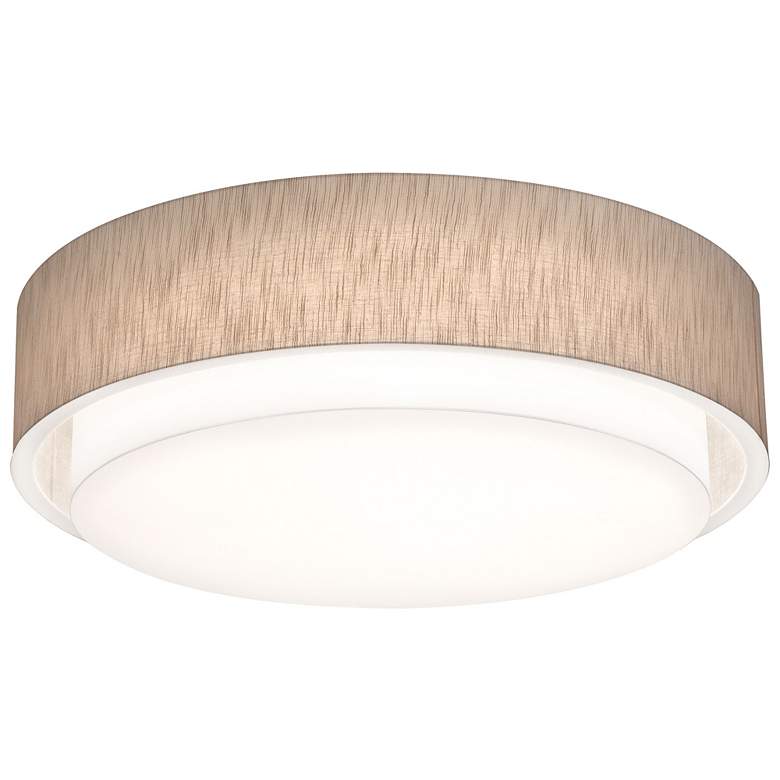 Image 1 Sanibel 32" Wide White Flush Mount With Jute Shade