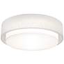 1_Sanibel 32" Wide White Flush Mount With Linen White Shade