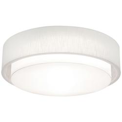 Sanibel 32&quot; Wide White Flush Mount With Linen White Shade