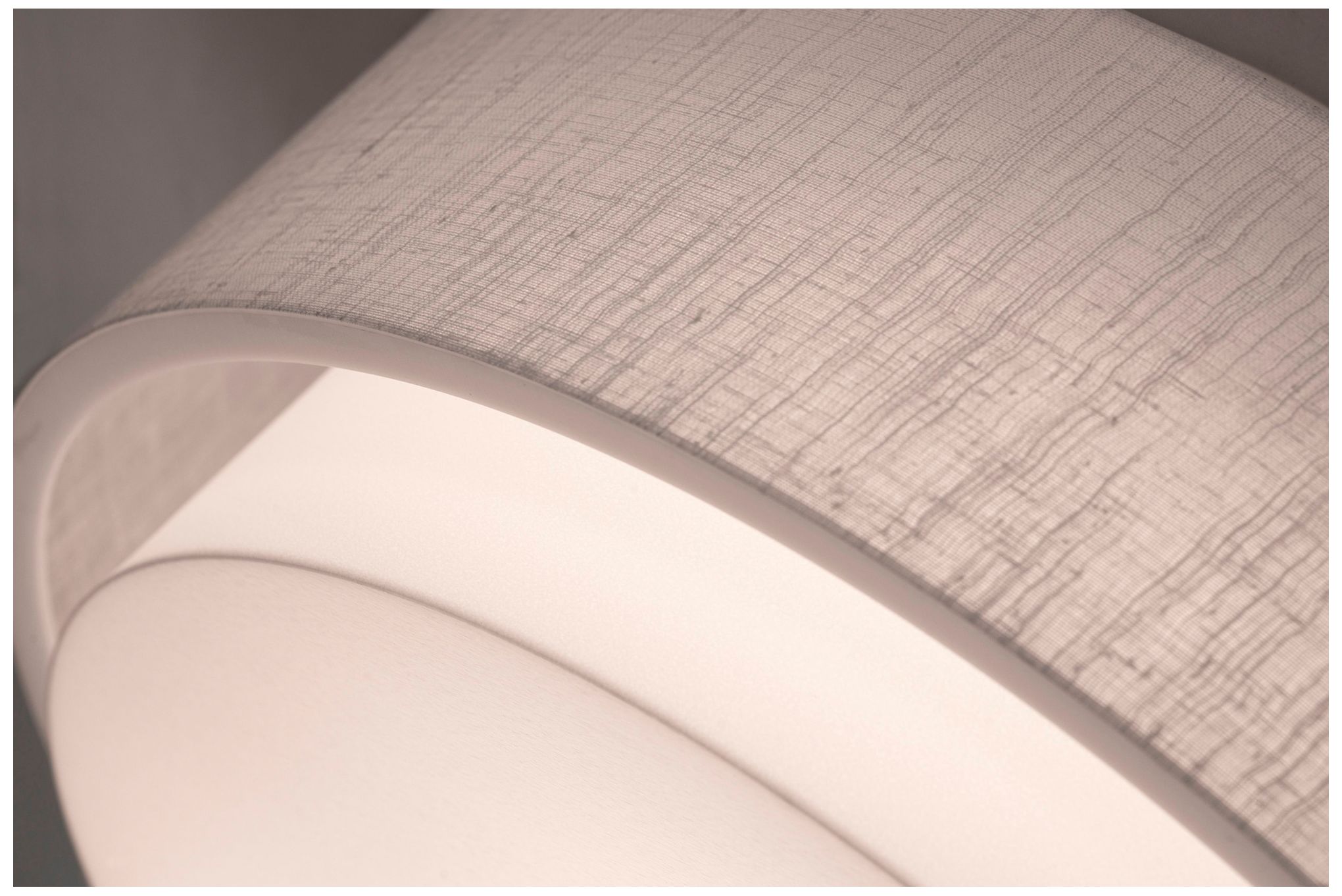 Image 2 Sanibel 32" Wide White Flush Mount With Linen White Shade more views