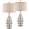 Sanibel Antique White Table Lamp with Night Light Set of 2