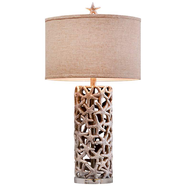 Image 1 Sanibel Silver Cylindrical Table Lamp