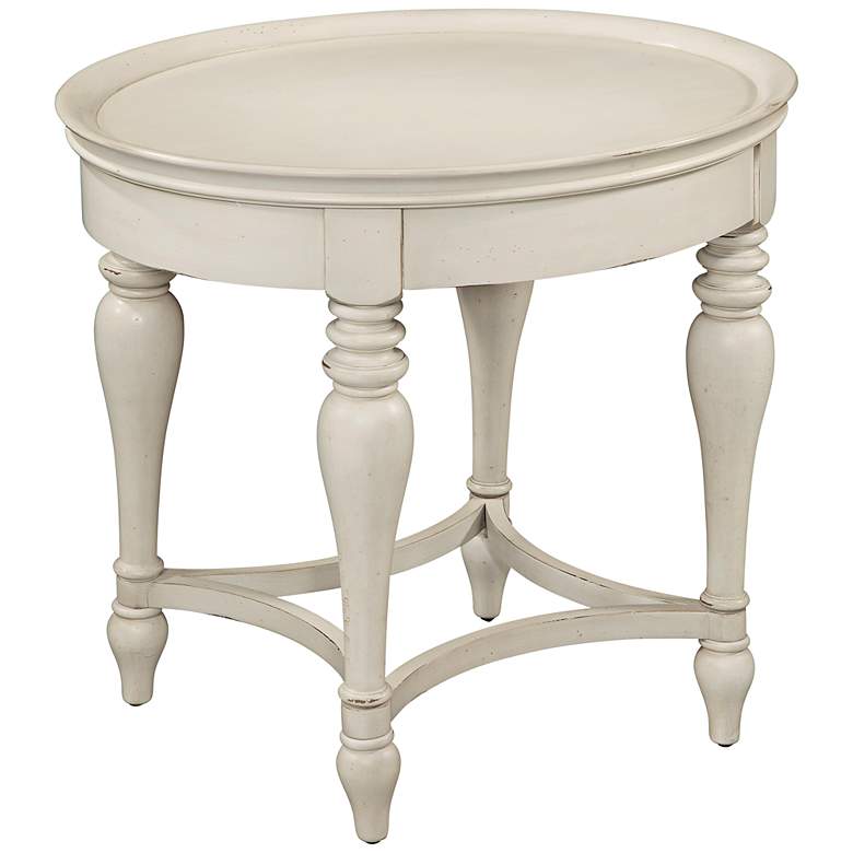 Image 1 Sanibel White Oval Wood End Table