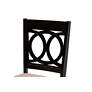 4_Sanne Espresso Brown Wood Beige Fabric 5-Piece Dining Set more views