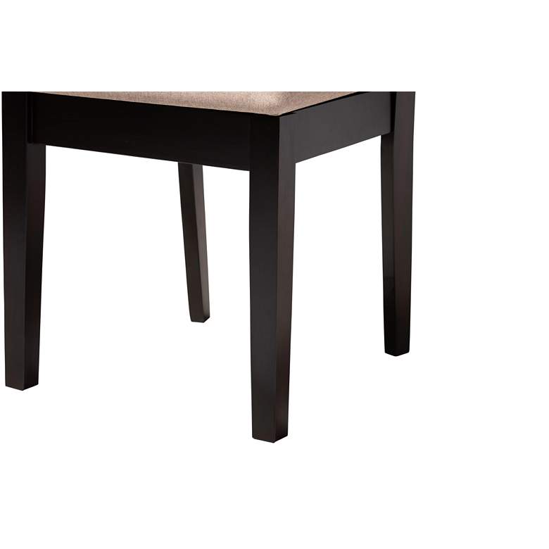 Image 5 Sanne Espresso Brown Wood Beige Fabric 5-Piece Dining Set more views