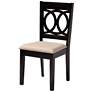 7_Sanne Espresso Brown Wood Beige Fabric 5-Piece Dining Set more views