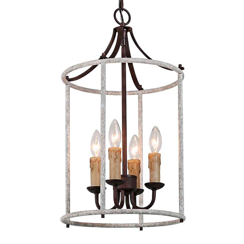 Image 1 Sano 12.6" Wide Gray White 4-Light Cylinder Chandelier