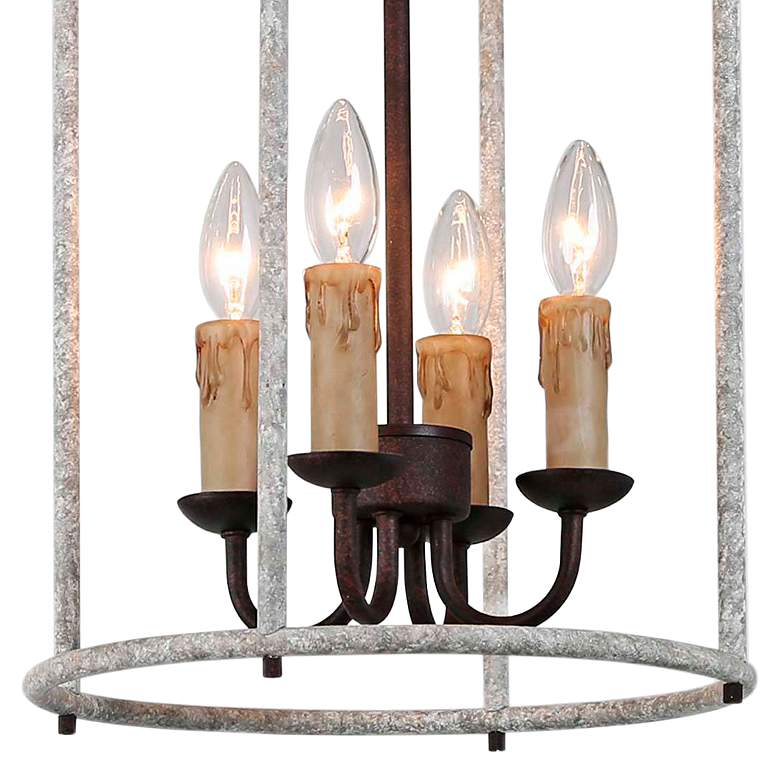 Image 2 Sano 12.6" Wide Gray White 4-Light Cylinder Chandelier more views