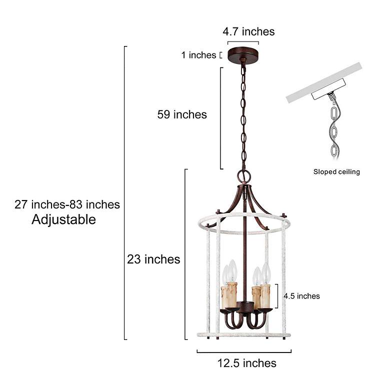 Image 7 Sano 12.6" Wide Gray White 4-Light Cylinder Chandelier more views