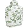 5_Sansui 10 1/2"H Green and White Ceramic Ginger Jar with Lid more views