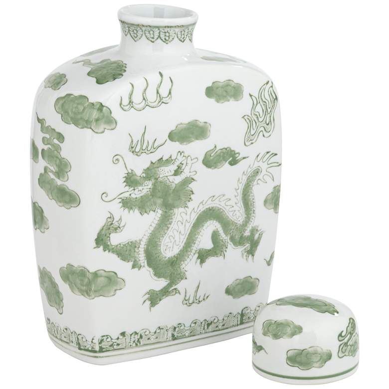 Image 6 Sansui 10 1/2"H Green and White Ceramic Ginger Jar with Lid more views