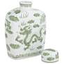 6_Sansui 10 1/2"H Green and White Ceramic Ginger Jar with Lid more views
