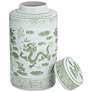 5_Sansui 15 3/4"H Green and White Ceramic Ginger Jar with Lid more views