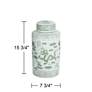 7_Sansui 15 3/4"H Green and White Ceramic Ginger Jar with Lid more views