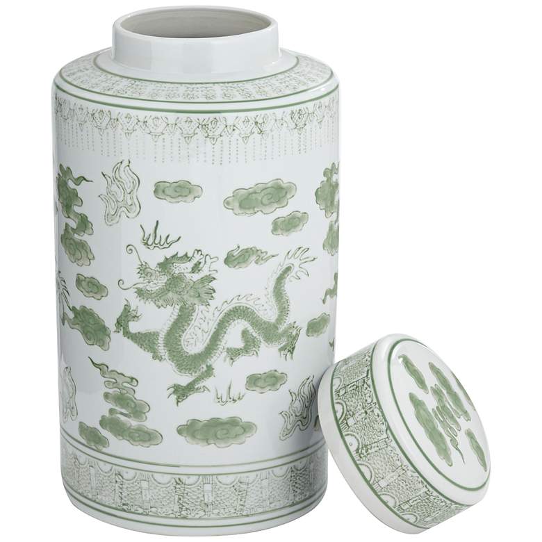 Image 5 Sansui Green and White 2-Piece Ceramic Ginger Jar Set more views