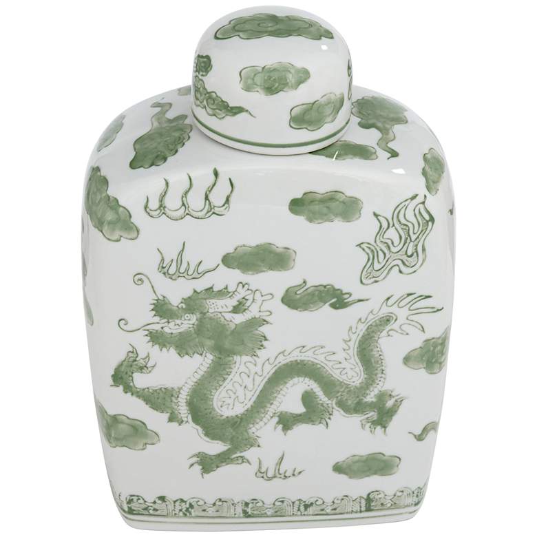 Image 6 Sansui Green and White 2-Piece Ceramic Ginger Jar Set more views