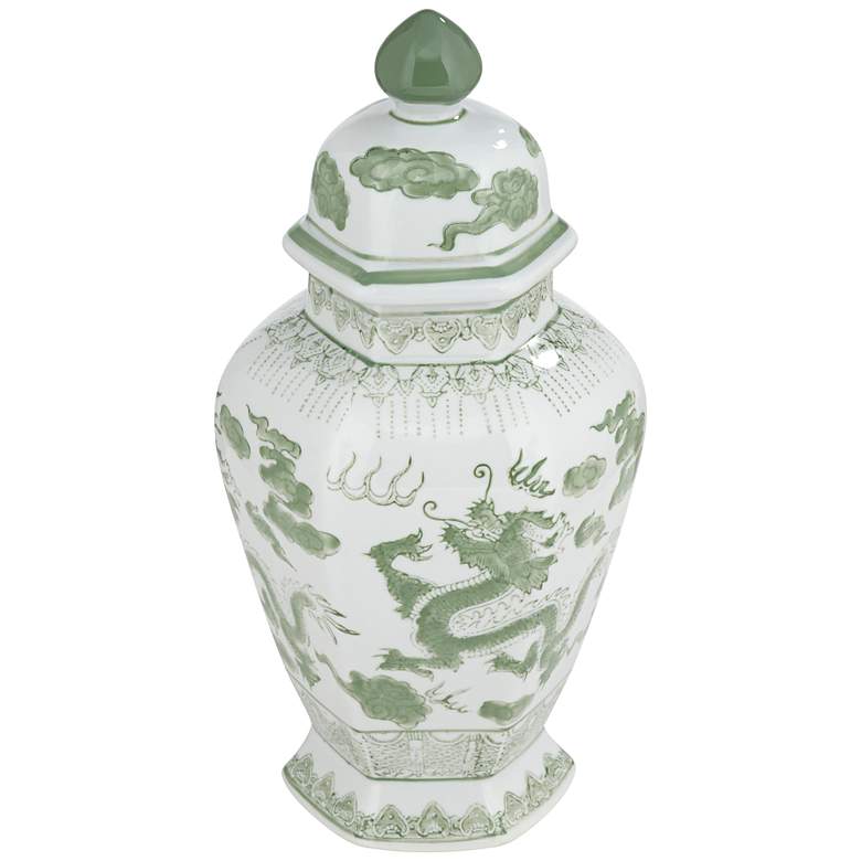 Image 3 Sansui Green and White Ceramic Ginger Jars Set of 2 more views