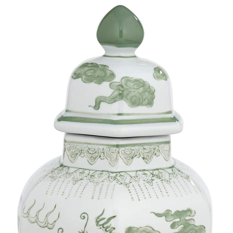 Image 4 Sansui Green and White Ceramic Ginger Jars Set of 2 more views