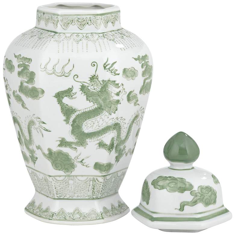 Image 6 Sansui Green and White Ceramic Ginger Jars Set of 2 more views
