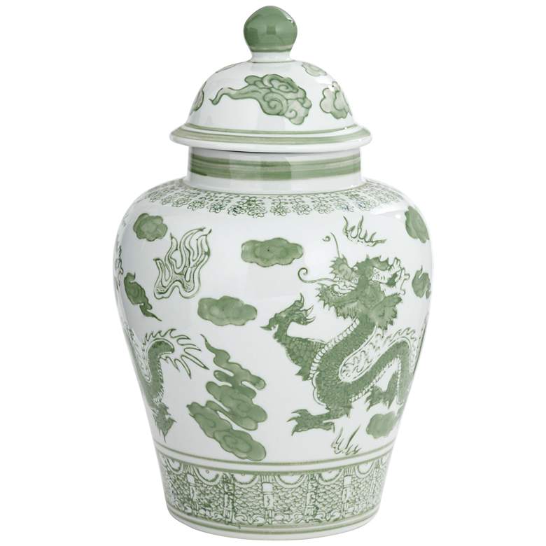 Image 7 Sansui Green and White Ceramic Ginger Jars Set of 2 more views