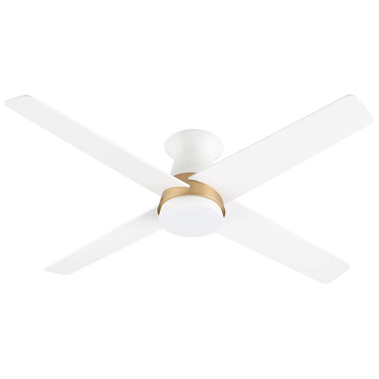 Image 1 Santa Ana Ceiling Fan - Aged Brass - Studio White