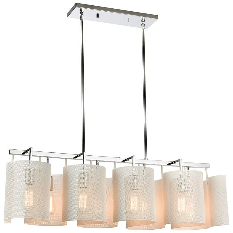 Image 1 Santa Barbara 40" Wide 8-Light Linear Chandelier - Matte White