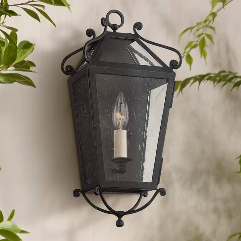 Image 1 Santa Barbara County 16 1/2 inchH French Iron Outdoor Wall Light