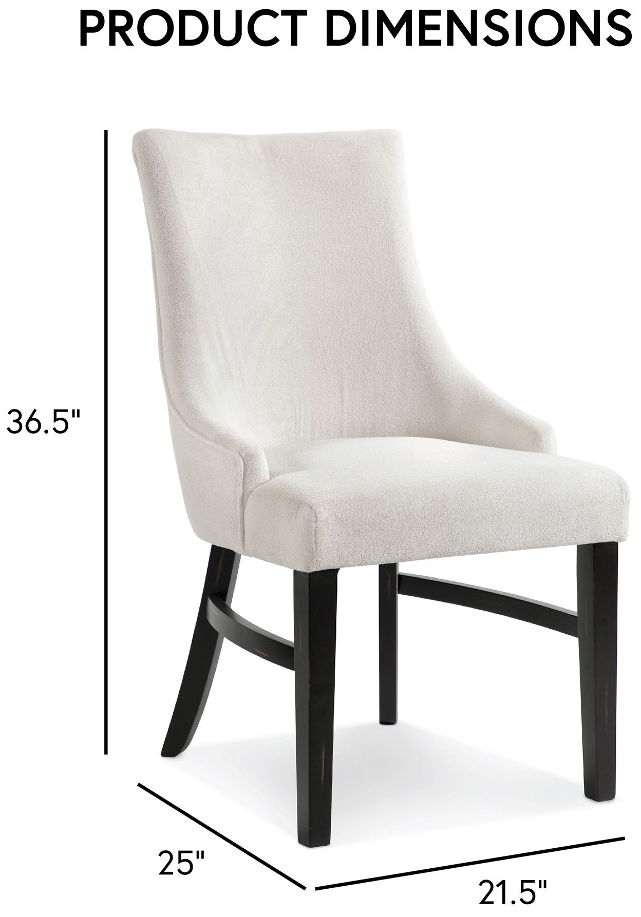 Santa Beige Fabric Wingback Dining Chair With Welt Set of 2