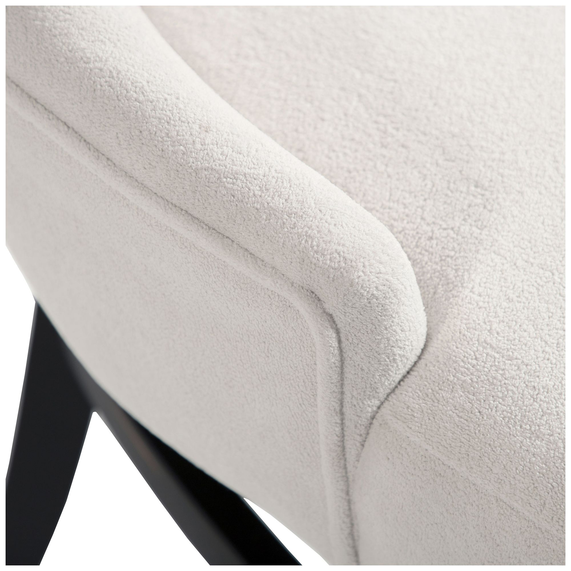 Santa Beige Fabric Wingback Dining Chair With Welt Set of 2