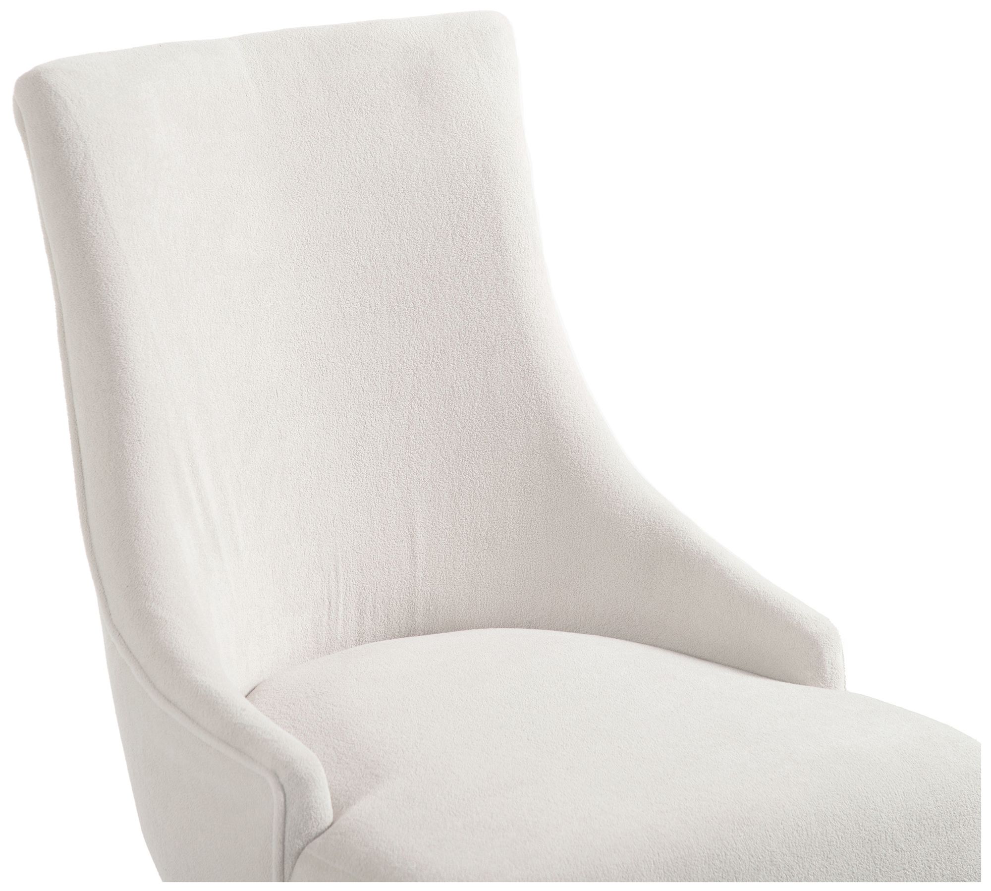 Santa Beige Fabric Wingback Dining Chair With Welt Set of 2