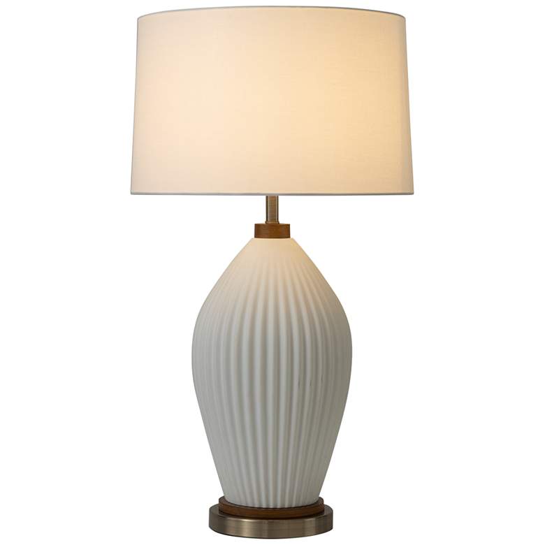 Image 1 Santa Clara White Porcelain Table Lamp with LED Nightlight