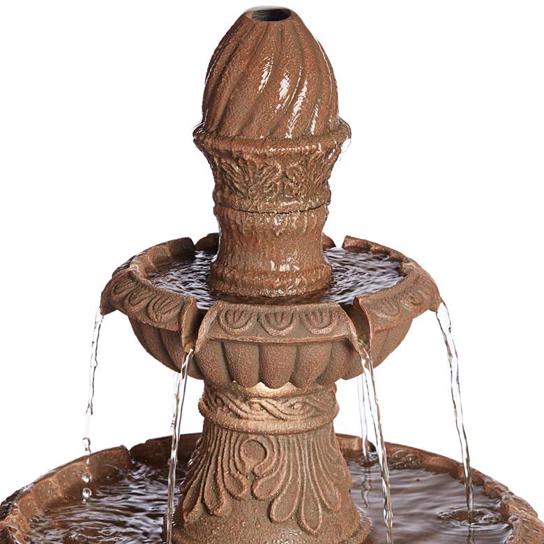 Image 3 Santa Cruz 45 3/4" High Faux Stone 3-Tier LED Outdoor Fountain more views