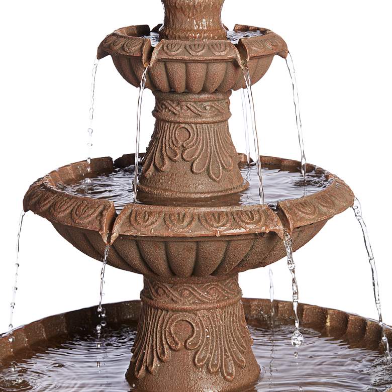 Image 4 Santa Cruz 45 3/4" High Faux Stone 3-Tier LED Outdoor Fountain more views