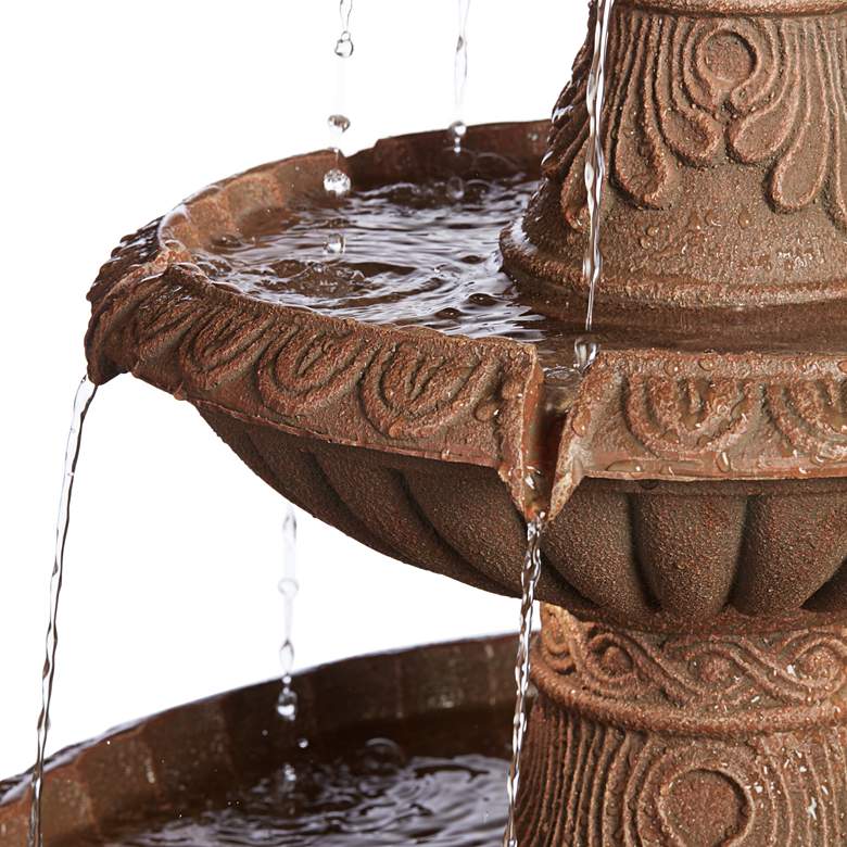 Image 5 Santa Cruz 45 3/4" High Faux Stone 3-Tier LED Outdoor Fountain more views