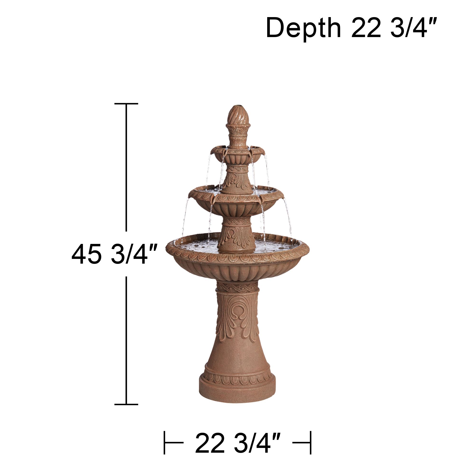 Watch A Video About the Noir Three Tier Faux Stone LED Outdoor Fountain
