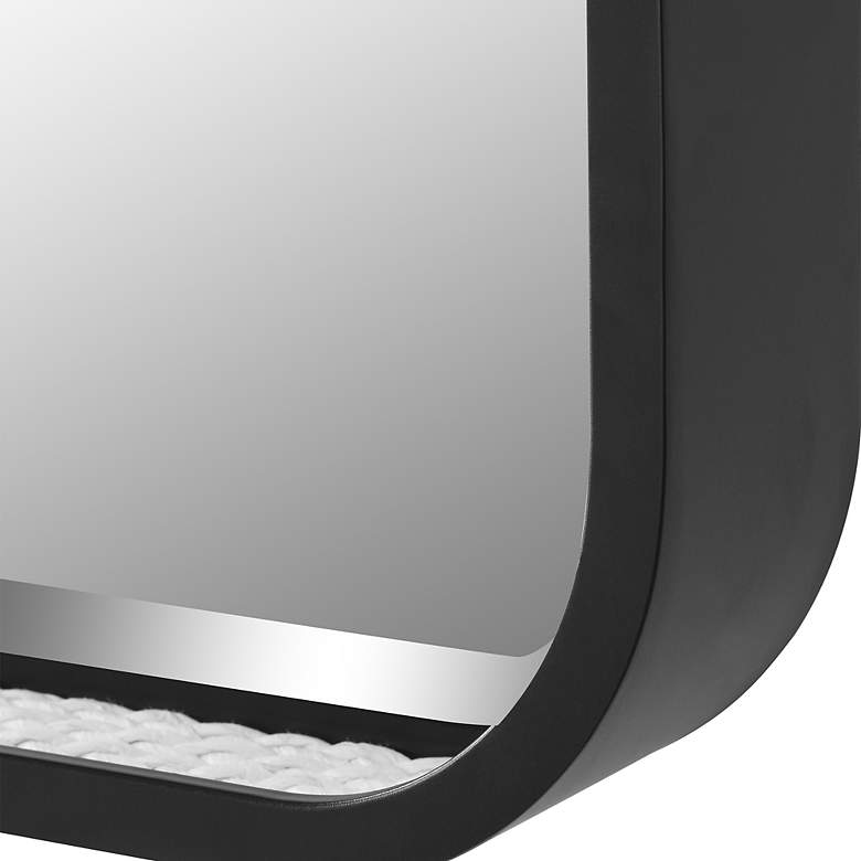 Image 5 Santa Cruz Satin Black and White Rope 25" x 36" Wall Mirror more views
