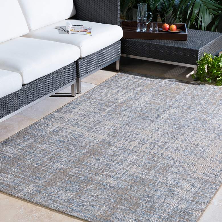 Image 1 Santa Cruz STZ-6013 5'x8' Taupe and Cream Outdoor Area Rug