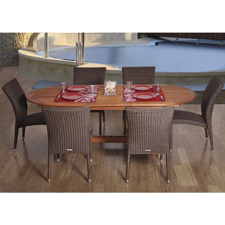 Image 1 Santa Fe Extendable Oval 7-Piece Patio Dining Set