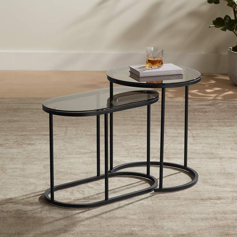 Image 1 Santa Maria Glass Nesting Accent Tables Set of 2
